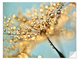 Vinilo para la pared Dandelion umbrellas with gold drops