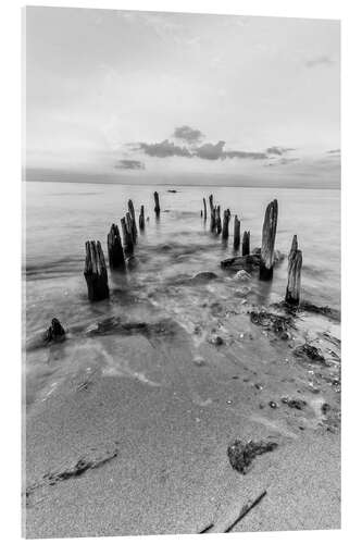 Stampa su vetro acrilico Wooden bridge at the Beach