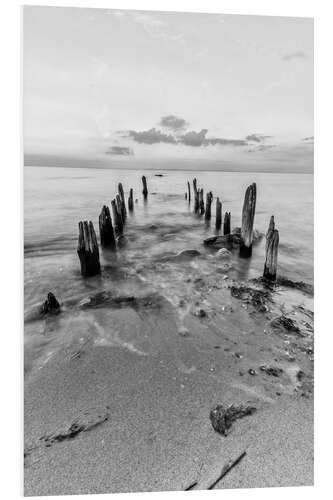 Hartschaumbild Holzbuhne am Strand Heiligenhafen Fehmarn