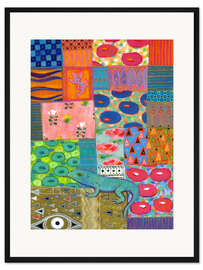 Gerahmter Kunstdruck Paradiesgarten Echse