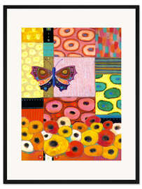 Gerahmter Kunstdruck Paradiesgarten Schmetterling