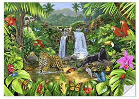 Selvklebende plakat Rainforest harmony