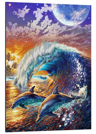 Magnettafel Abendzeit der Delfine