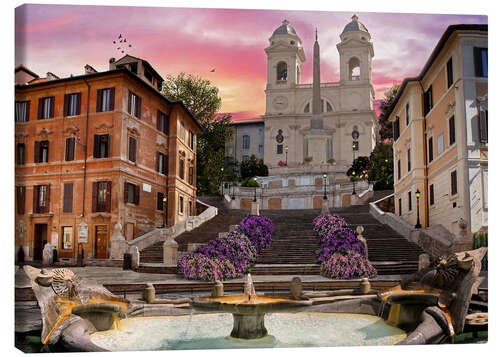 Canvas print Piazza Di Spagna with the Spanish Steps