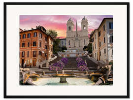 Gerahmter Kunstdruck Piazza Di Spagna mit spanischer Treppe