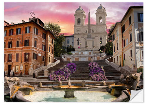 Naklejka na ścianę Piazza Di Spagna with the Spanish Steps