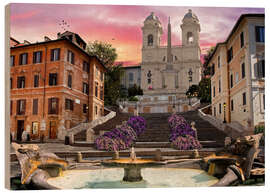 Wood print Piazza Di Spagna with the Spanish Steps