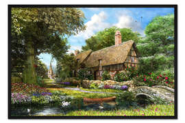 Gerahmter Kunstdruck Der Schwan vor dem Landhaus