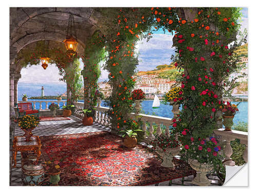 Selvklebende plakat Mediterranean Veranda