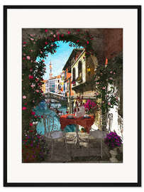 Gerahmter Kunstdruck Frühstücken in Venedig