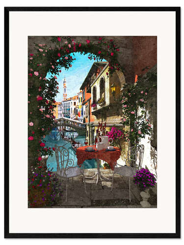 Impressão artística com moldura Venice Vue
