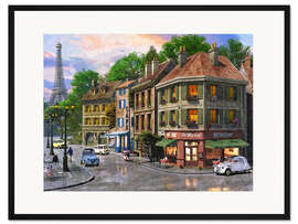 Gerahmter Kunstdruck Die ruhigen Straßen von Paris