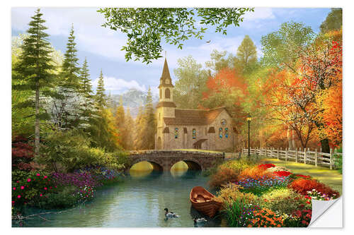 Wall sticker The secluded church in autumn