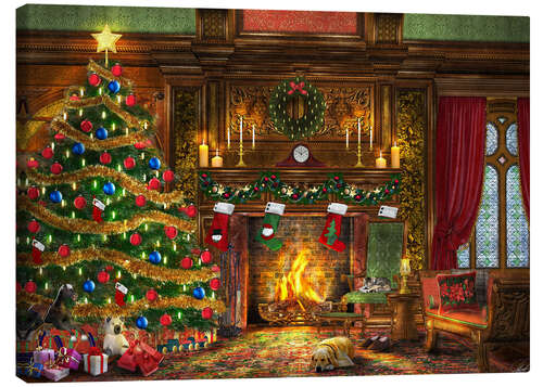 Canvas-taulu Festive Fireplace