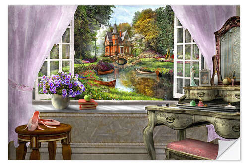 Selvklebende plakat Girls Room