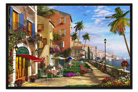 Gerahmter Kunstdruck Die Terrasse an der Küste