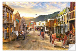 Selvklebende plakat Wild West Town