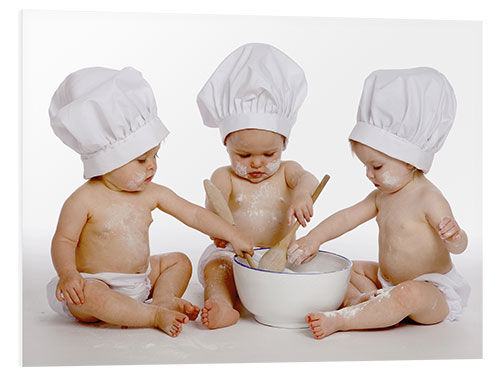 Foam board print Three baby cooks