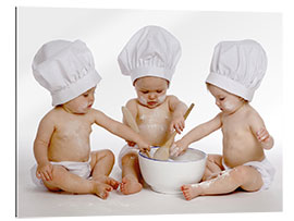 Quadro em plexi-alumínio Three baby cooks