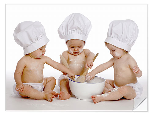 Naklejka na ścianę Three baby cooks