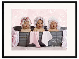 Gerahmter Kunstdruck Drei kleine Waschweiber