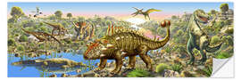 Selvklebende plakat Dinosaur panorama