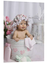 Bilde på skumplate Baby in flowery bucket