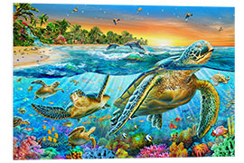 Foam board print Underwater turtles