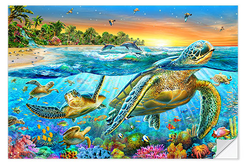 Sisustustarra Underwater turtles