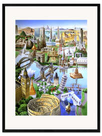 Framed art print Landmarks of the world