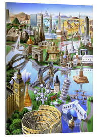 Magnettafel Wahrzeichen der Welt