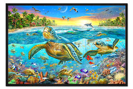 Gerahmter Kunstdruck Schildkrötenbucht