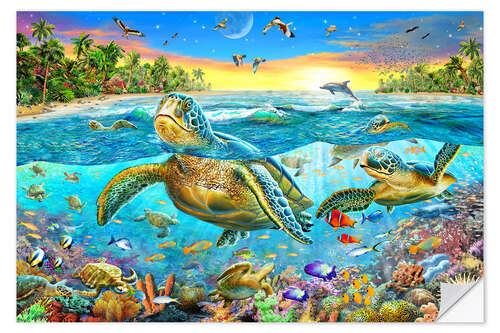 Selvklebende plakat Turtle Cove