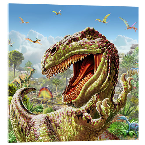 Quadro em acrílico T-Rex & Dinosaurs