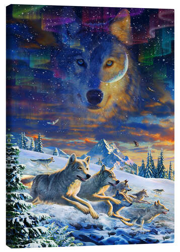 Quadro em tela Moonlight Wolfpack