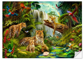 Selvklebende plakat Leopards