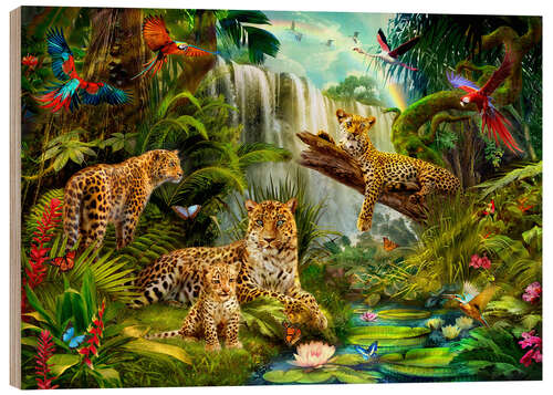 Quadro de madeira Leopards