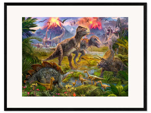 Kehystetty taidepainatus Dinosaurs