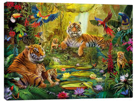 Lienzo  Tiger Family in the Jungle - Jan Patrik Krasny
