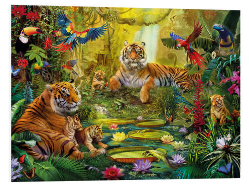 PVC-taulu Tiger Family in the Jungle