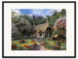 Gerahmter Kunstdruck Beschauliches Landhaus mit Garten