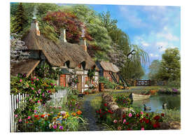 Foam board print Riverside home in bloom