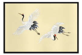 Gerahmter Kunstdruck Zwei Kraniche