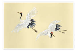 Wall print  Two cranes - Haruyo Morita