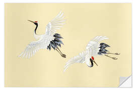 Wall sticker Two cranes