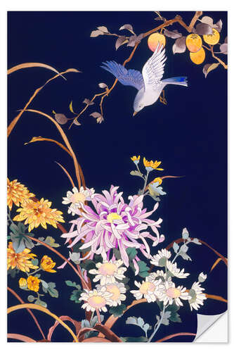 Wall sticker Oriental Flowers & Bird