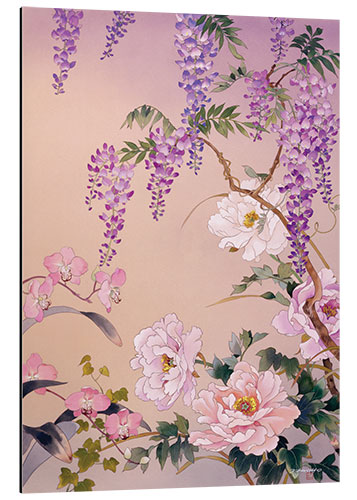 Aluminium print Japanese flowering