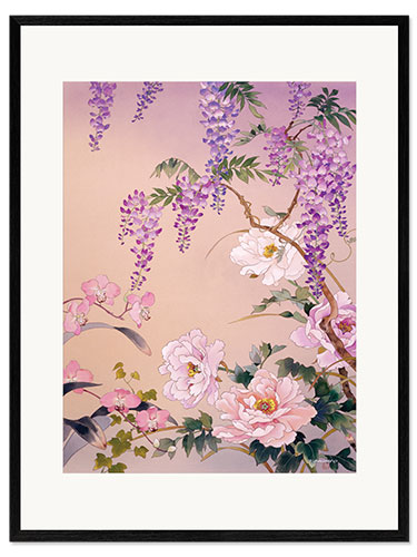 Innrammet kunsttrykk Japanese flowering