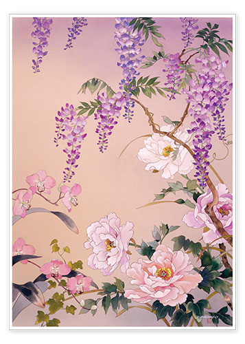 Poster Japanese flowering