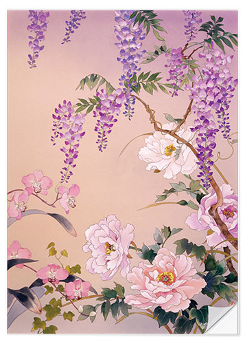 Självhäftande poster Japanese flowering